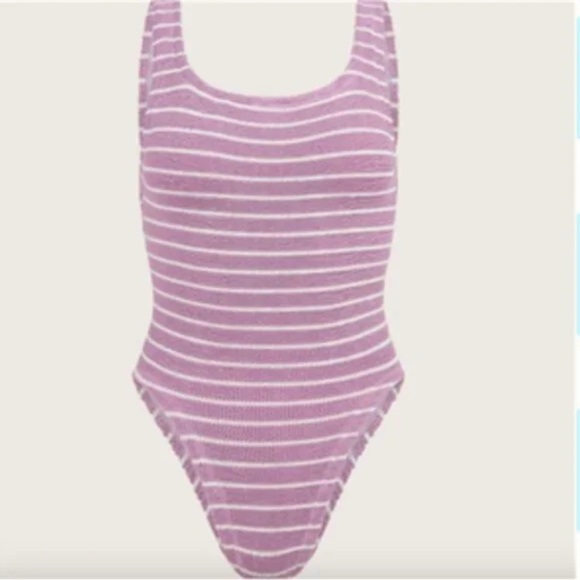 Striped Pink and White Swimsuit